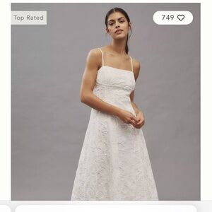 Anthropologie Endless Rose Sleeveless Floral Embroidered Lace A-line Midi Dress